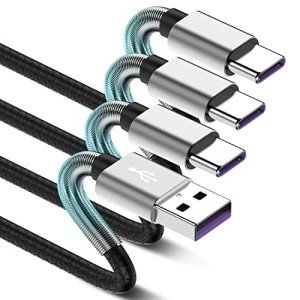 [3Pack 6ft] Compatible with Samsung Galaxy S9 S10 S8 Plus Charger Cord(3A Fast Charging), TPE USB C Type Charger Cable,USB A to Type C for iPhone 15 Pro Max Samsung A32/A12/A10e/A20/A51/Note 20/9/8,LG