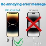 2 FT iPhone Charging Cable, 2 Pack [MFi Certified] USB to Lightning Cable 2ft for Car Fast Charging Braided Short iPhone Cord Compatible with Apple iPhone 14/13/12/11Pro/X/XR/8/7/6s/Plus/SE/iPad