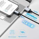 2 FT iPhone Charging Cable, 2 Pack [MFi Certified] USB to Lightning Cable 2ft for Car Fast Charging Braided Short iPhone Cord Compatible with Apple iPhone 14/13/12/11Pro/X/XR/8/7/6s/Plus/SE/iPad