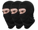 Set of 3 Black Ski Masks for Outdoor Use