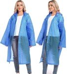 Reusable Hooded Rain Ponchos for Adults - 2 Pack