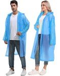 Reusable Hooded Rain Ponchos for Adults - 2 Pack