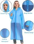 Reusable Hooded Rain Ponchos for Adults - 2 Pack