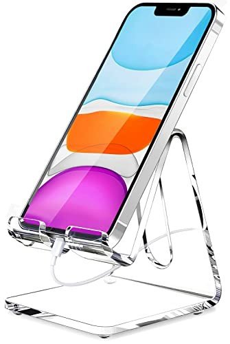 Acrylic Phone Stand for Desk - Portable & Clear