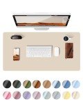 Eggshell Leather Desk Pad Mat - Non-Slip Design