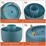 Rotating Desk Organizer with 5 Compartments - Dark Green