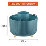 Rotating Desk Organizer with 5 Compartments - Dark Green