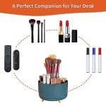 Rotating Desk Organizer with 5 Compartments - Dark Green