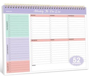 Weekly Undated To-Do List Notepad - Violet Dream