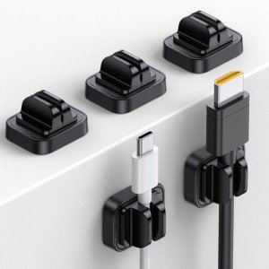 5-Pack Adjustable Cord Holder Clips for Desk