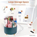 Rotating Desk Pen Holder with 5 Slots