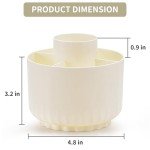 Rotating Desk Organizer with 5 Compartments - Beige