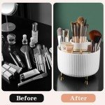 360° Rotating Makeup Brush Holder – White Organizer