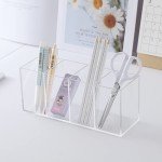 Clear Acrylic Pencil and Brush Holder with 4 Compartments