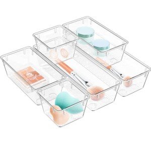 Clear Drawer Organizer Set - 6 Storage Trays