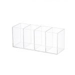 Clear Acrylic Pencil and Brush Holder with 4 Compartments