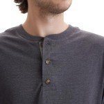 Hanes mens Beefy Long Sleeve Three-button Henley Shirt, Slate Heather, X-Large US