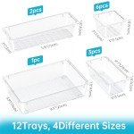 12-Piece Clear Drawer Organizer Set for All用途