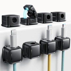 8-Pack Magnetic Cable Clips for Desk Organization