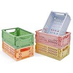 5-Pack Mini Foldable Storage Bins for Desk