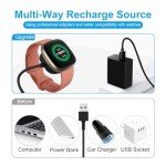 Fast Wall Charger for Fitbit Sense/Sense 2/Versa 3/Versa 4, Replacement USB Charging Cable Cord Compatible with Fitbit Sense 1/2 & Fitbit Versa 3/4 Smartwatch, with Wall Charger Plug Adapter