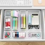 12-Piece Clear Drawer Organizer Set for All用途
