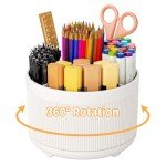 Rotating Desk Pencil Holder with 5 Slots