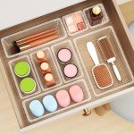12-Piece Clear Drawer Organizer Set for All用途