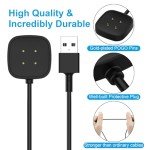 Fast Wall Charger for Fitbit Sense/Sense 2/Versa 3/Versa 4, Replacement USB Charging Cable Cord Compatible with Fitbit Sense 1/2 & Fitbit Versa 3/4 Smartwatch, with Wall Charger Plug Adapter