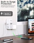 Wall Outlet Extender with Outlet Splitter Surge Protector USB Wall Charger with 5 Outlet Extender and 3 USB Ports, 1 USB C, 3-Sided Power Strip Multi Plug Outlets