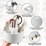 360° Rotating Makeup Brush Holder in White