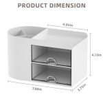 Small Desk Organizer with Drawer - White