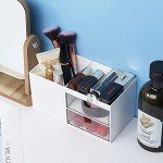 White Desk Organizer with Drawer for Supplies