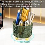 Dark Green Rotating Pen Pencil Holder Organizer