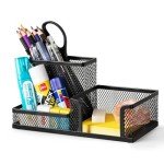 Black Mesh Desk Organizer with Pencil Holder