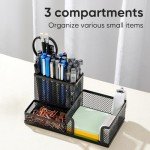Black Mesh Desk Organizer with Pencil Holder