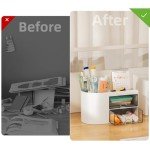 Small Desk Organizer with Drawer - White