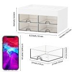 White Desktop Organizer with Drawer and Tray