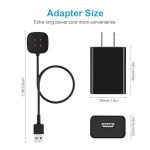 Fast Wall Charger for Fitbit Sense/Sense 2/Versa 3/Versa 4, Replacement USB Charging Cable Cord Compatible with Fitbit Sense 1/2 & Fitbit Versa 3/4 Smartwatch, with Wall Charger Plug Adapter