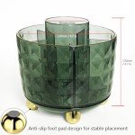 Dark Green Rotating Pen Pencil Holder Organizer