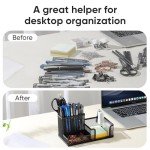 Black Mesh Desk Organizer with Pencil Holder