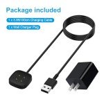 Fast Wall Charger for Fitbit Sense/Sense 2/Versa 3/Versa 4, Replacement USB Charging Cable Cord Compatible with Fitbit Sense 1/2 & Fitbit Versa 3/4 Smartwatch, with Wall Charger Plug Adapter