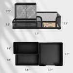 Black Mesh Desk Organizer with Pencil Holder
