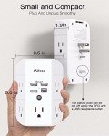 Wall Outlet Extender with Outlet Splitter Surge Protector USB Wall Charger with 5 Outlet Extender and 3 USB Ports, 1 USB C, 3-Sided Power Strip Multi Plug Outlets