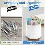 Sparkling Diamond Pen Holder Desk Organizer - White