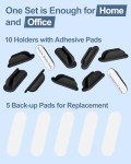 10-Pack Adhesive Pencil Holders for Desk Use