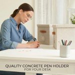 Cute Concrete Pen Holder - Stylish Desk Organizer