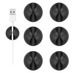 6 Pack Black Cord Organizer Clips - Desk & Car