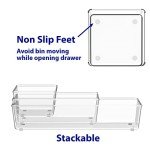 Clear Plastic Desk Drawer Organizers - Set of 6