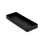 Black Plastic Desk Organizer - Half Accessory Tray